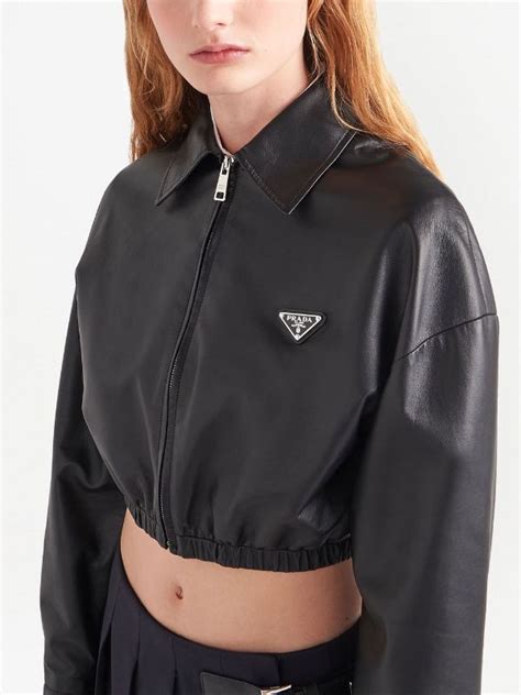 prada leather jacket ladies|prada distressed leather jacket.